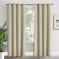 YoungsTex Beige Blackout Curtains for Bedroom - Thermal Insulated with Grommet Room Darkening Drapes for Living Room Divider, 2 Panels, 52…