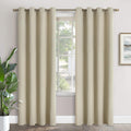 YoungsTex Beige Blackout Curtains 90 Inches Length for Bedroom - Thermal Insulated with Grommet Room Darkening Drapes for Window Privacy, 2…