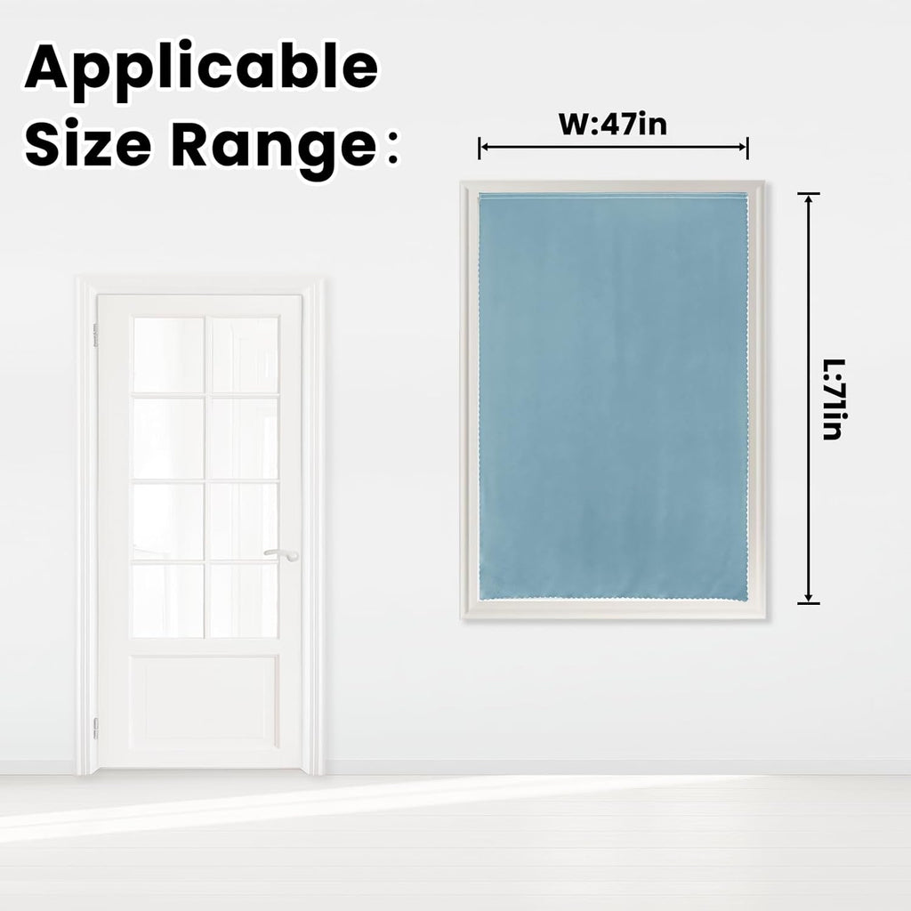Self Adhesive Curtains, Black Out Shade for Window, Blackout Fabric Temporary Window Coverings Easy to Hang Curtains No Rod Needed, Use…
