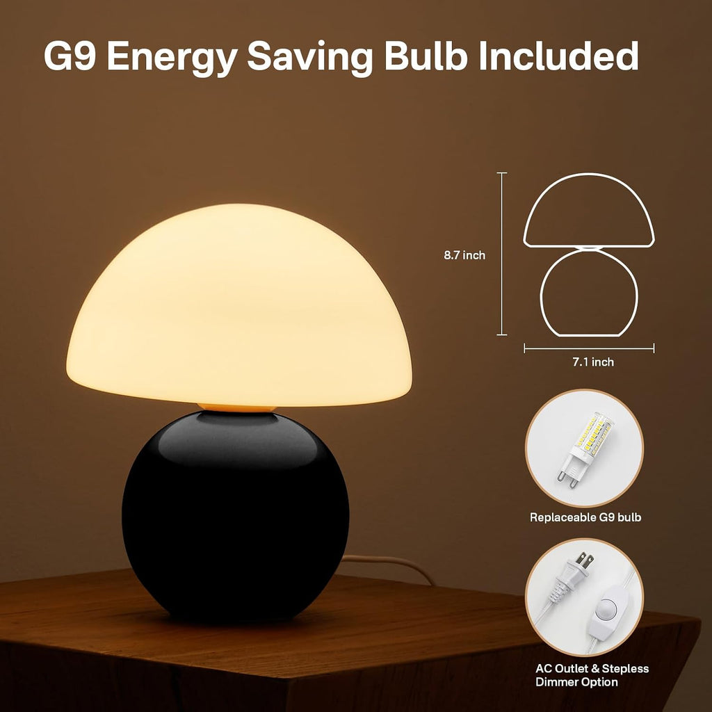Dawnwake Mushroom Lamp Table Lamp for Bedroom, Desk Bedside Small Lamps for Living Room Night Stands, Mushroom Decor Cute Mini Modern Mid…