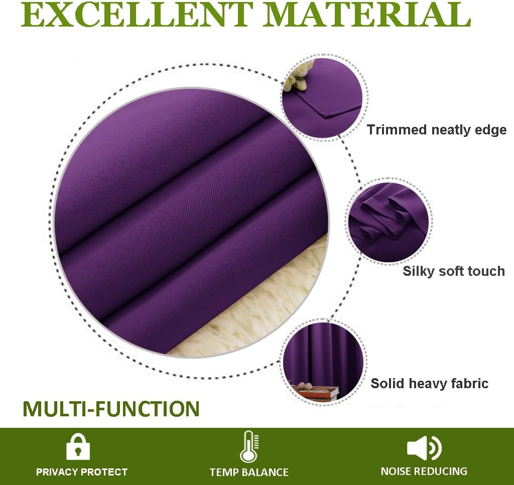 NICETOWN Energy Saving Blackout Darkening Drape, Triple Weave Home Decoration Thermal Insulated Solid Ring Top Blackout Curtain/Drape for…