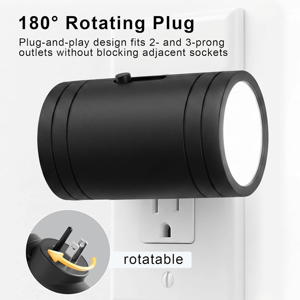 Horta Night Lights Plug into Wall 2 Pack, RGB Color Changing Plug in Night Light with Remote, Dusk to Dawn Sensor, 0-100LM Dimmable Night…
