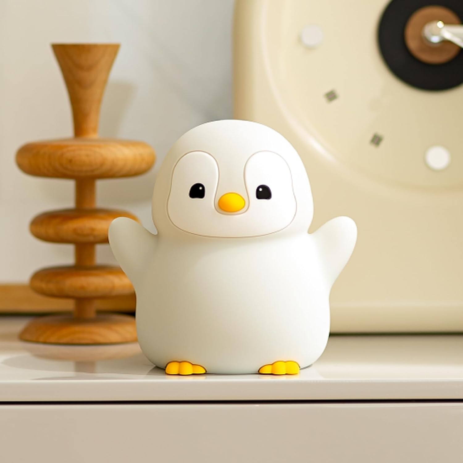 Atsuinightlight ATSUI Happy Penguin Night Light, LED Squishy Novelty Animal Lamp, Food Grade Silicone, 2 Level Dimmable, Nursery Nightlight…