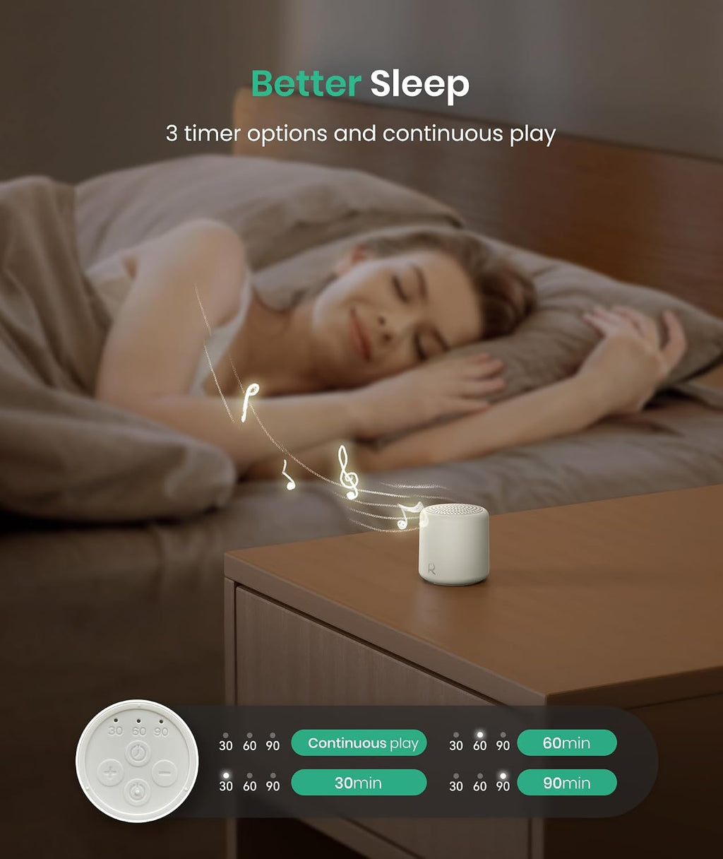 Restnature White Noise Machine for Baby, Portable Rechargeable Sound Machine with 20 Soothing Sounds & Sleep Timer for Adults, Travel, Home…