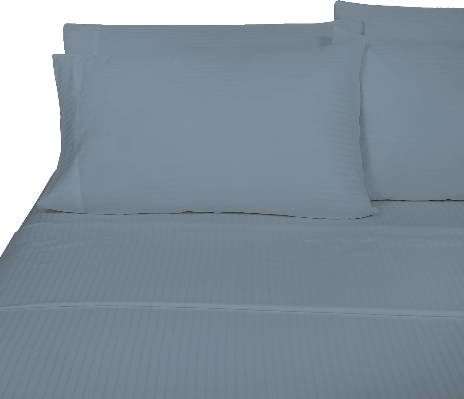 Royalelinens ROYALE LINENS 1500 Thread Count Poly/Cotton Sateen Dobby StripeSheet Set - 1 Fitted, 1 Flat, 4 Pillow Cases -Soft Cool & Crisp…