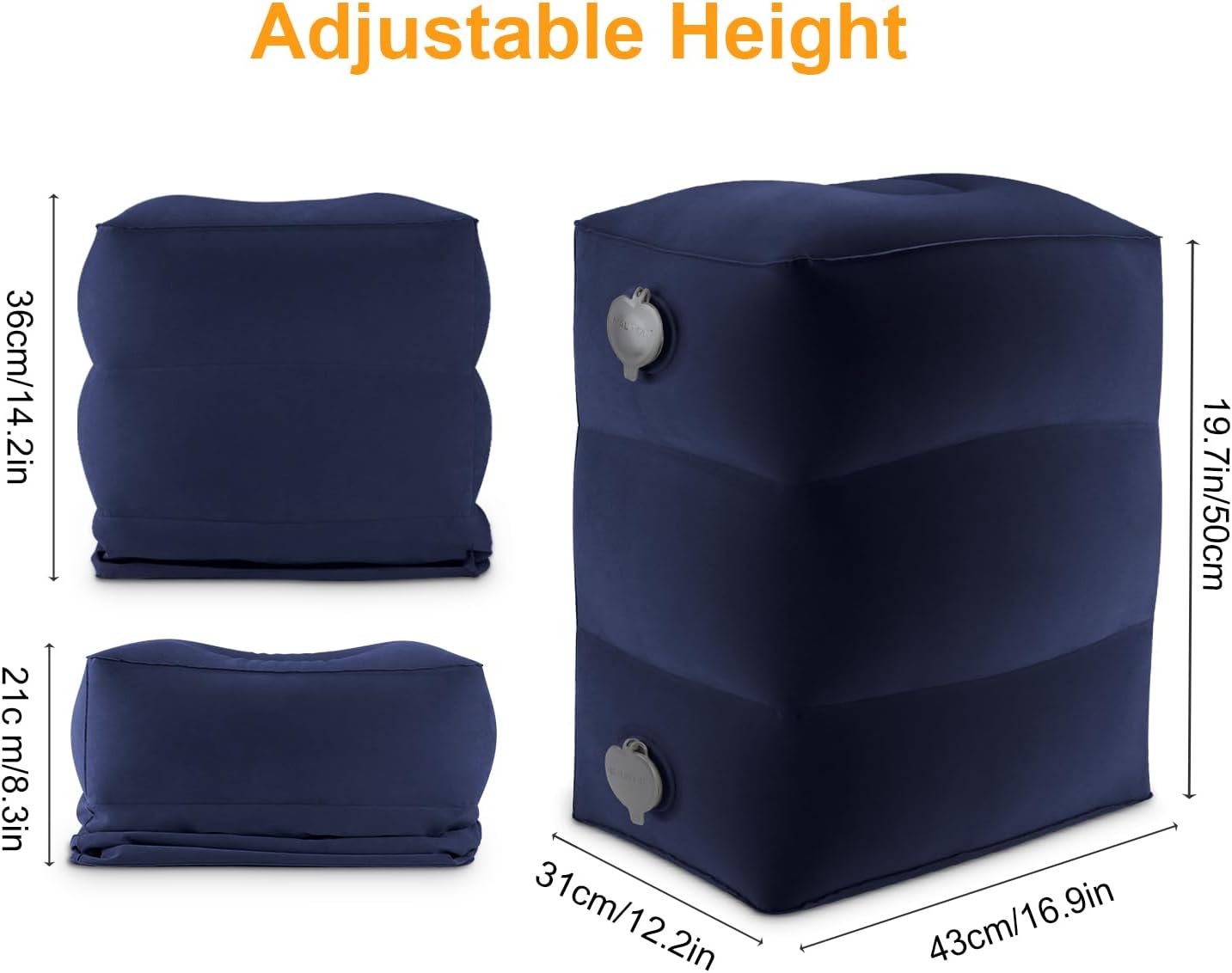 Maliton Inflatable Travel Foot Rest Pillow, Kids Airplane Bed, Adjustable Height Leg Pillow for Air Travel, Make a Flat Bed for Kids and…