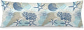 Body Pillow Cover Aqua Blue Nautical Coral Body Pillowcase Coastal Beach Theme Coral Starfish Decorative Rectangle Long Pillow Cases…