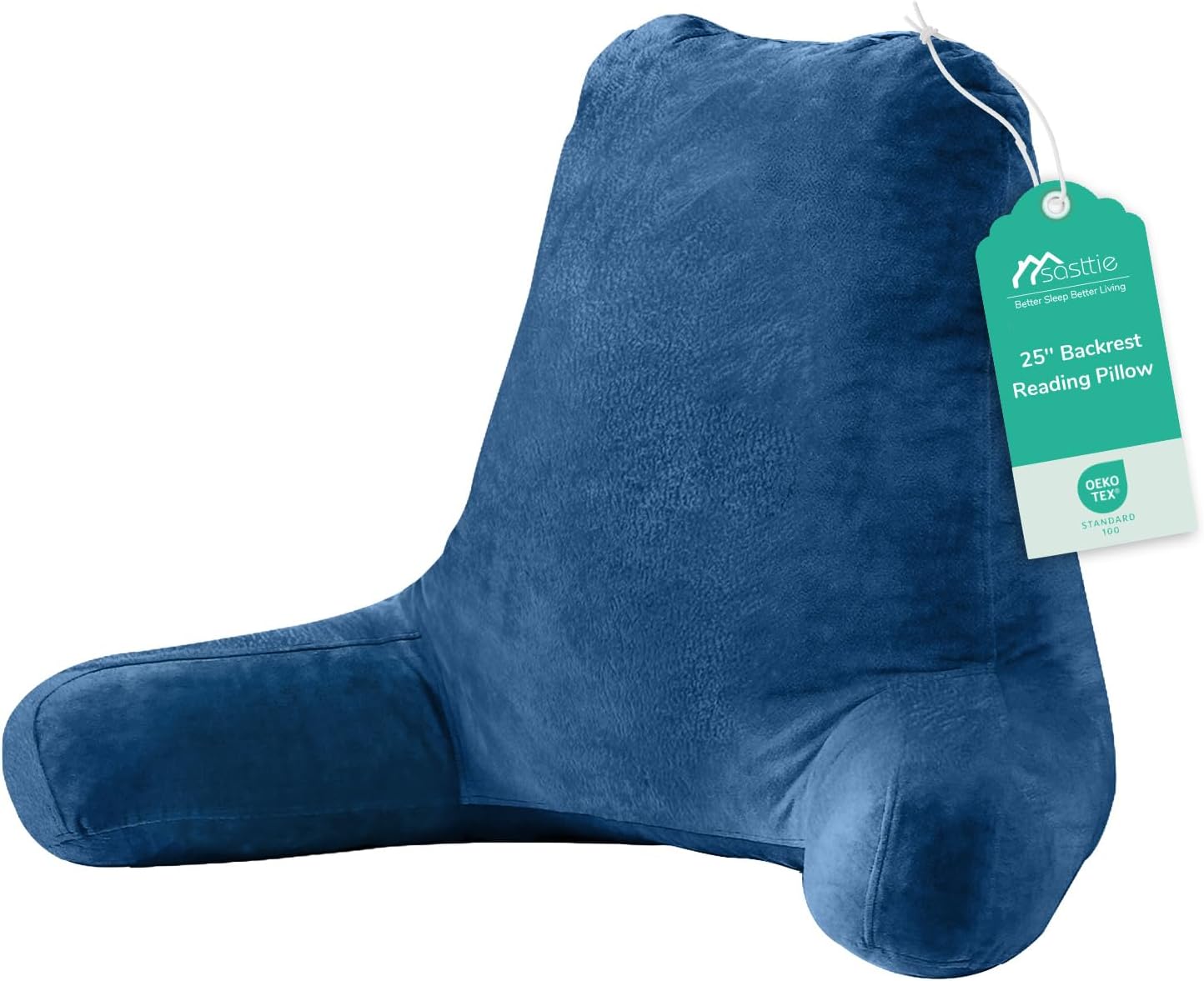 Sasttie 25-inch Reading Pillows for Sitting in Bed Adult, Jumbo Velvet Back Pillow Bed Sitting Up, XL High Back-Rest Support Cushion for…