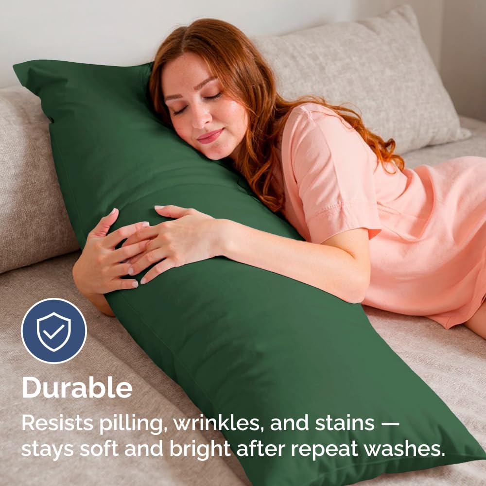 Body Pillowcases Set of 2-20x54 Long Body Pillow Case - Soft Body Pillow Cover for Sleeping & Side Sleepers - Comfy, Wrinkle & Fade Free…