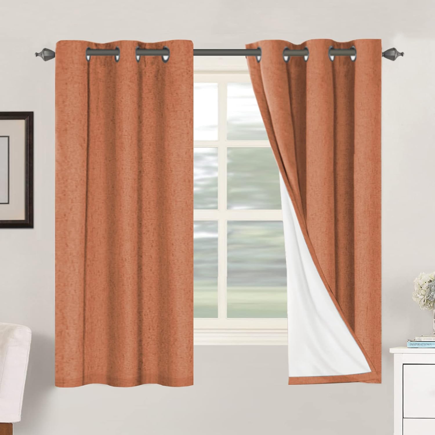H.VERSAILTEX 100% Blackout Curtains for Bedroom Thermal Insulated Linen Textured Curtains Heat and Full Light Blocking Drapes Living Room…