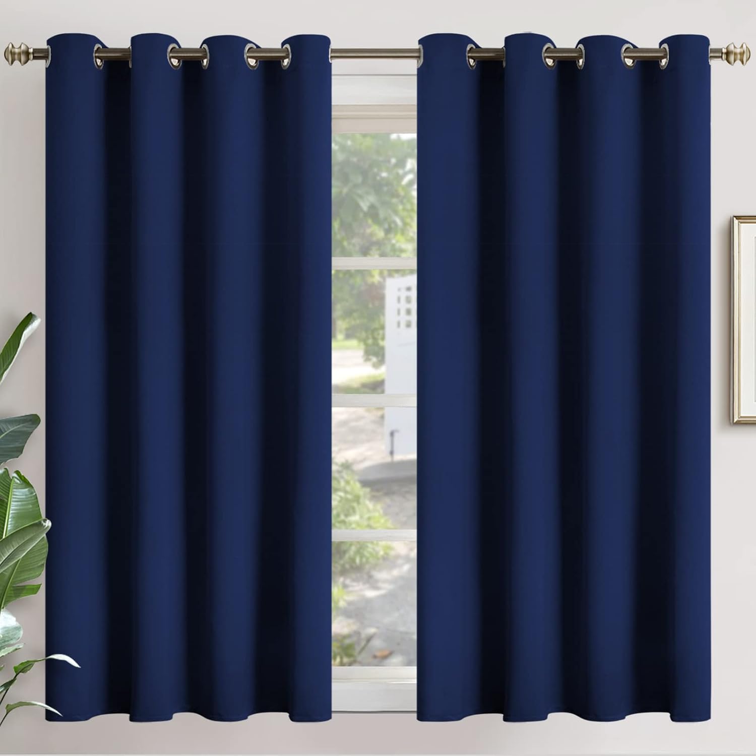 YoungsTex Blackout Curtains 45 Inches Length for Short Window - Thermal Insulated with Grommet Room Darkening Curtains for Bedroom Kitchen,…