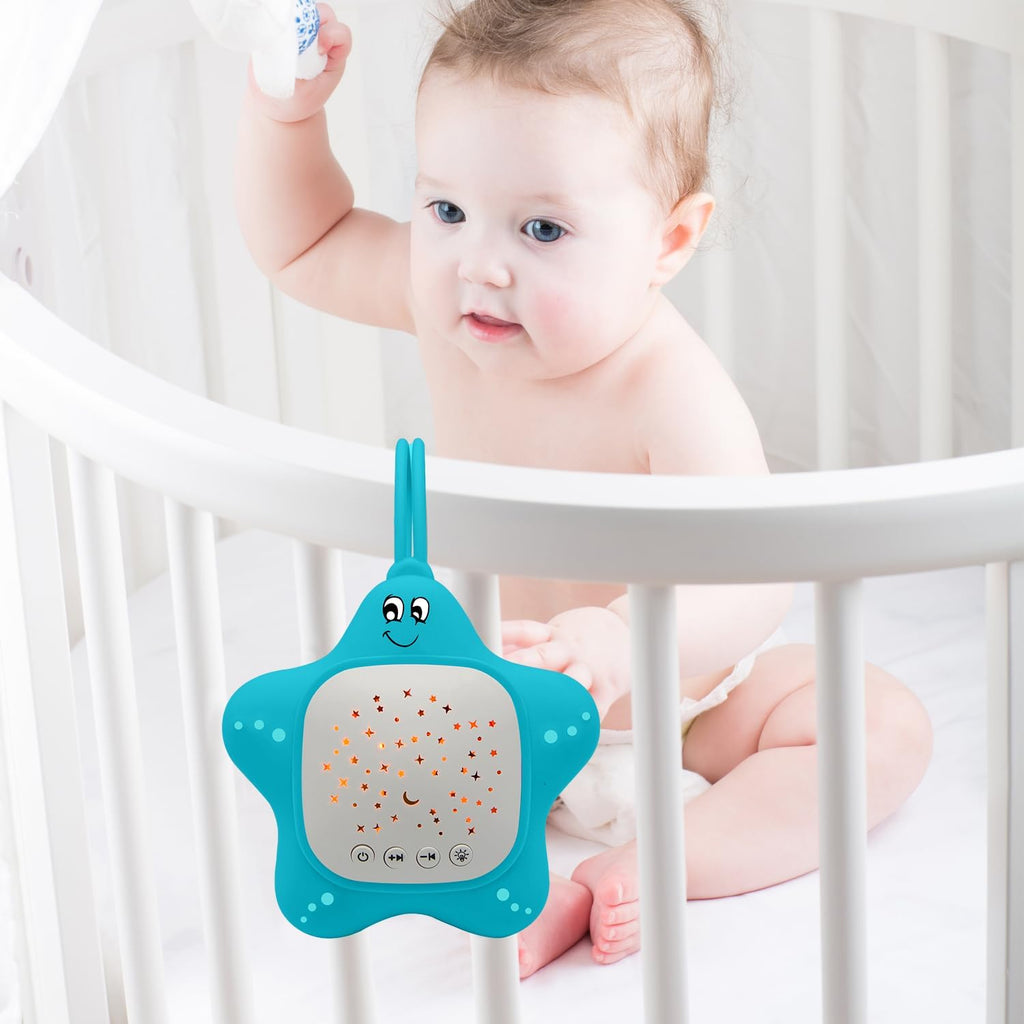 Junificent White Noise Machine for Baby with Star Projector | Music for Nursery & Travel | Portable Sound Machine Lullabies for I…