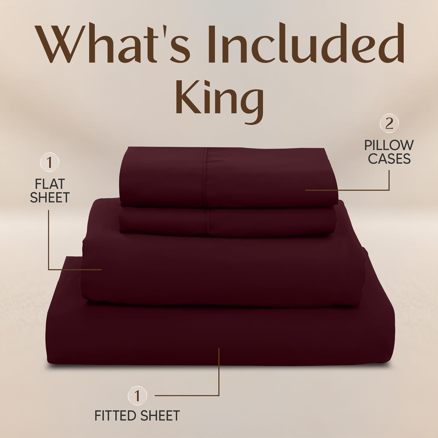Utopiabedding Utopia Bedding King Size Sheet Set – 4 Piece Bed Sheets, Soft and Breathable Microfiber, Includes 1 Fitted Sheet, 1 Flat Shee…