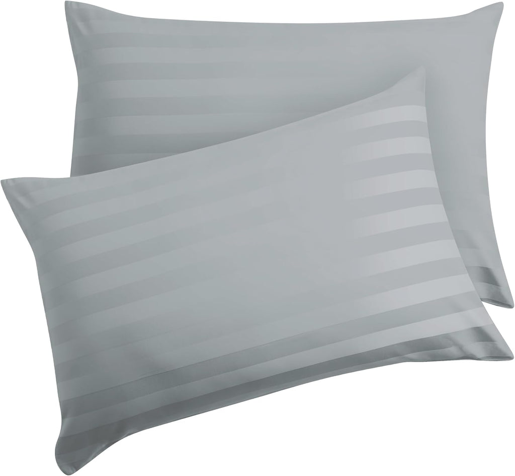 ShunjieHome Pillow Protector Queen Size 100% Egyptian Cotton Pillow Covers, 400 Thread Count Sateen Weave Pillow Cases with Zipper Hidden,…