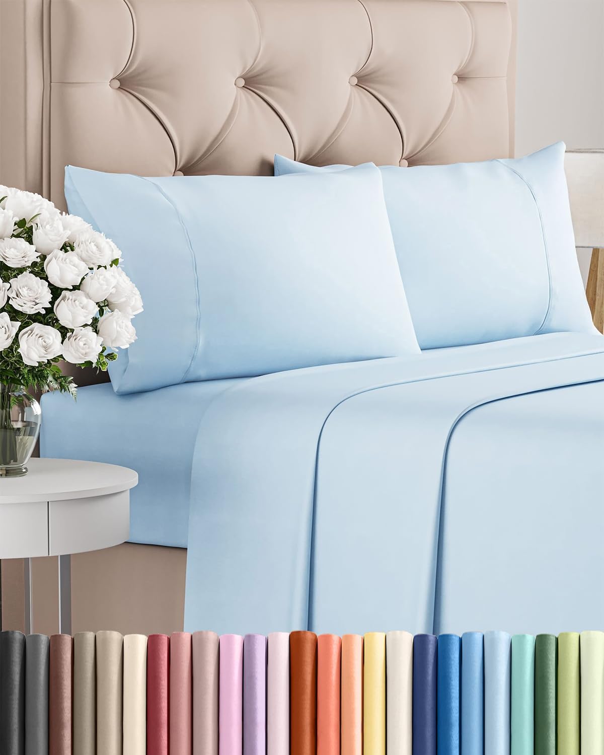 Twin 4 Piece Sheet Set - Comfy, Breathable & Cooling - Hotel Luxury Bedding for Women, Men, Kids, Teens & Children - 1 Flat & 1 Fitted…