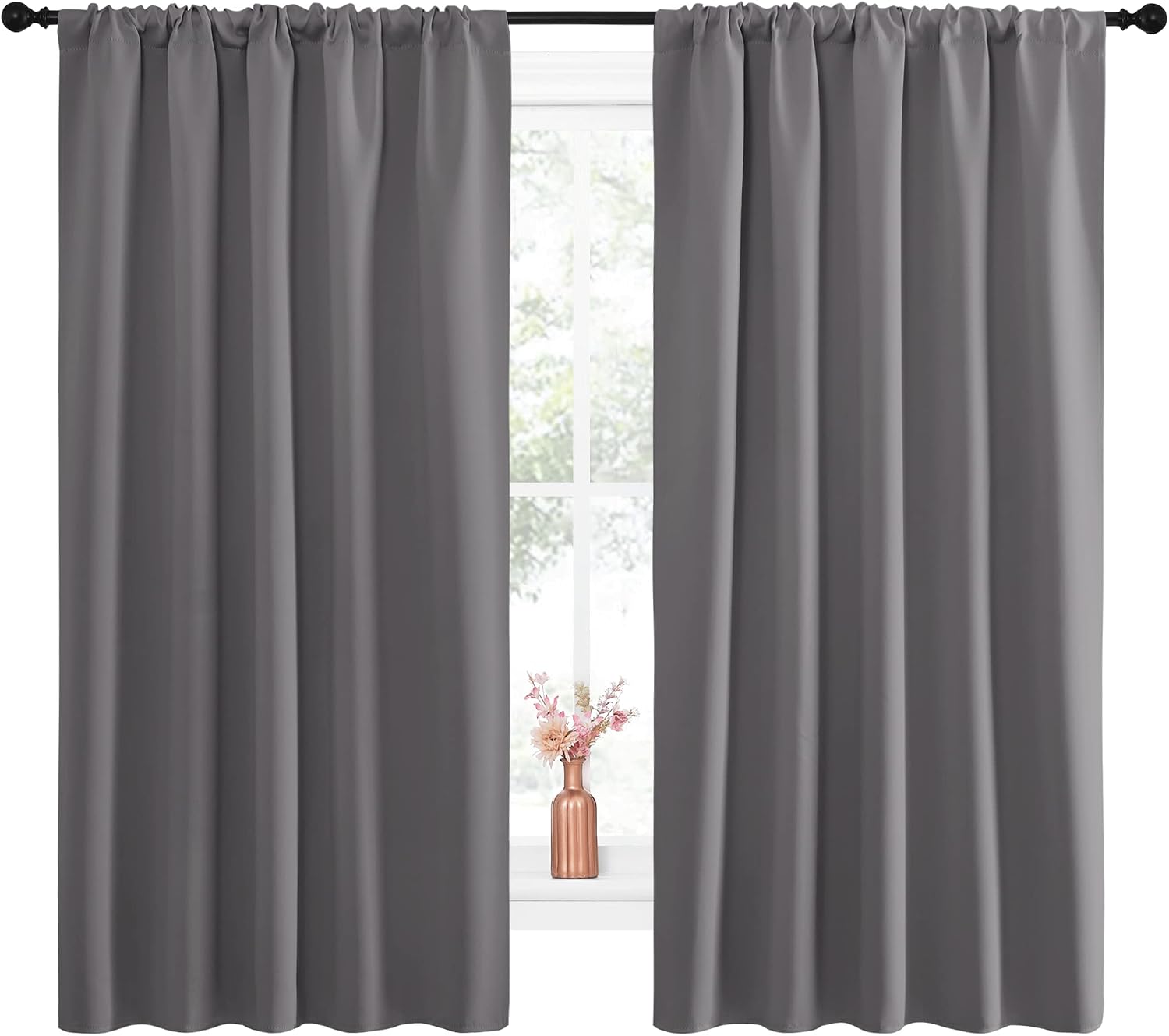 NICETOWN Blackout Curtain Panels for Window - Energy Efficient & Noise Reducing Thermal Insulated Rod Pocket Blackout Drapes/Draperies…