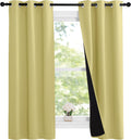 Nicetown 100% Blackout Short Curtains with Black Liners, Solid Thermal Insulated Full Blackout 2-Layer Lined Drapes, Energy Efficiency Wind…