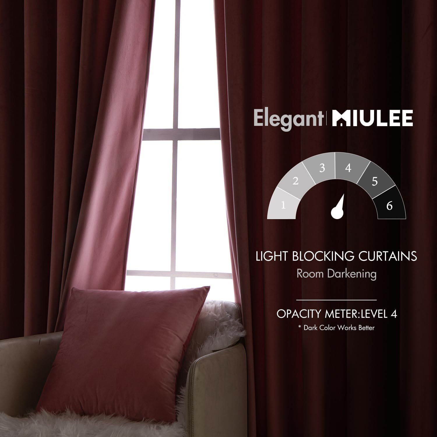 Miulee Velvet Curtains 84 inches 2 Panels - Luxury Blackout Curtains for Girls Bedroom Nursery Living Room Thermal Insulated Super Soft Win…