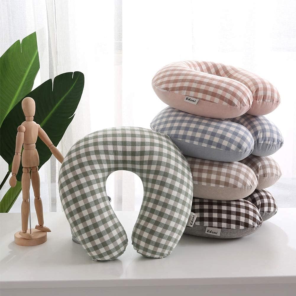 Edomi Buckwheat Neck Pillow for Sleeping U Shaped Pillow Cooling Travel Cervical Sleeping Pillow Head Neck Contour Support for Side Sleeper…