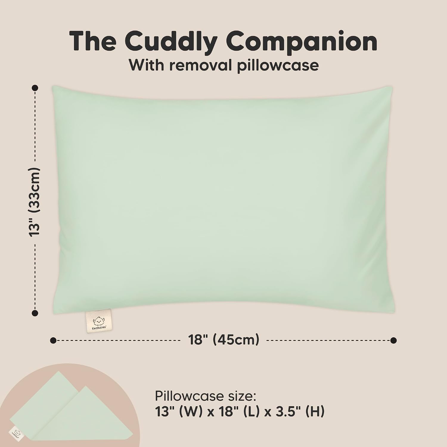 KeaBabies Toddler Pillow with Pillowcase - 13x18 My Little Cuddly Kids Travel Pillows for Sleeping, Nap, Viscose from Bamboo Nursery…