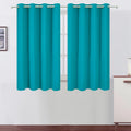 Lemomo Blackout Curtains 66 x 54 Inch Long Teal Curtains Set of 2 Panels Room Darkening Curtains for Bedroom and Living Room 54 Inch silver