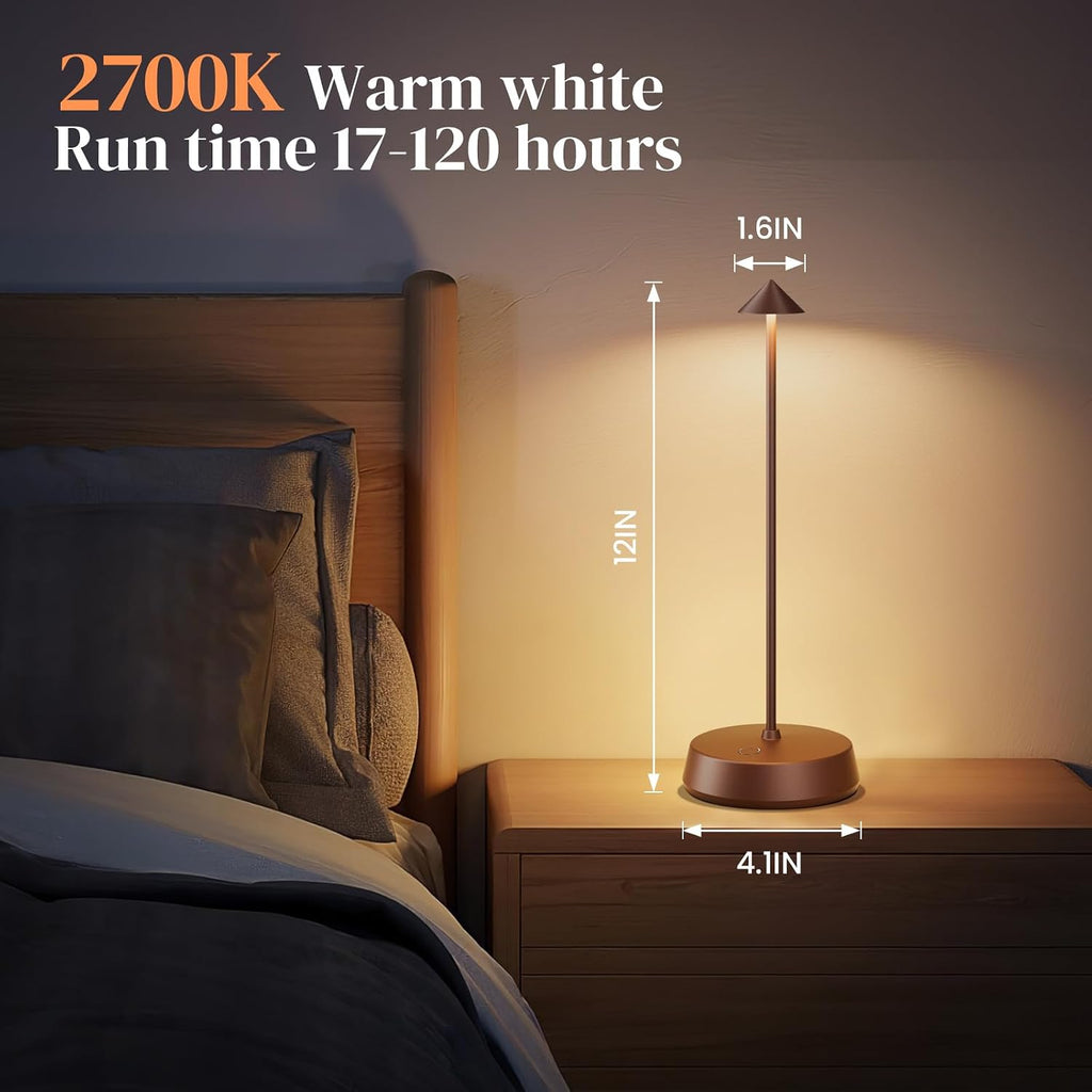 Cordless Table Lamp Rechargeable, Battery Operated 6000mAh Desk Lamp Touch Dimmable Lamp Outdoor Waterproof Portable Wireless Table…
