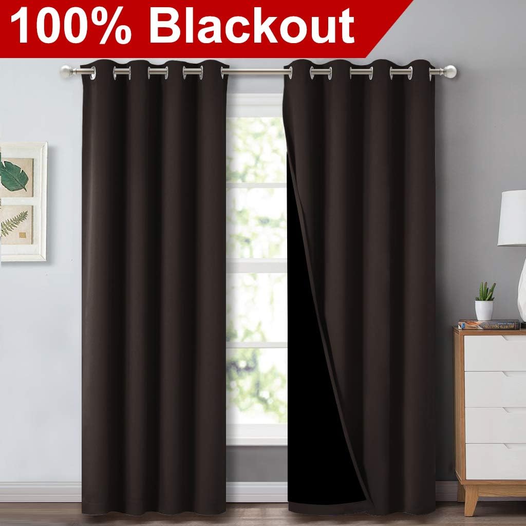 Nicetown High End Thermal Curtains, Full Blackout Curtains 84 inches Long for Dining Room, Soundproof Window Treatment Drapes for Hall Room…