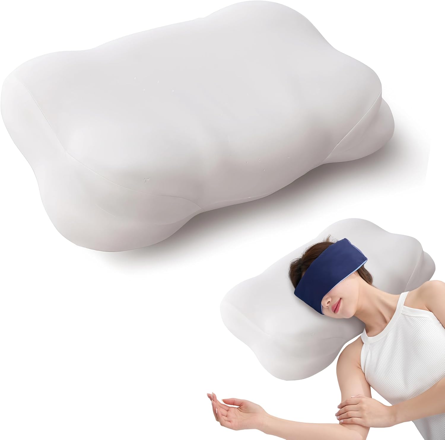 FelineFold Cloud Pillow, Ergonomic Memory Foam Pillow with Firm Cervical Neck Support, Cooling Breathable Pillowcase for Side, Back & Stoma…
