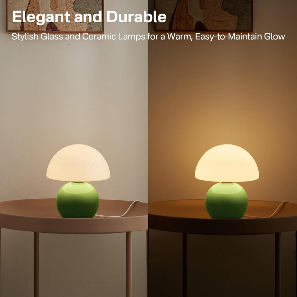 Dawnwake Mushroom Lamp Table Lamp for Bedroom, Desk Bedside Small Lamps for Living Room Night Stands, Mushroom Decor Cute Mini Modern Mid…