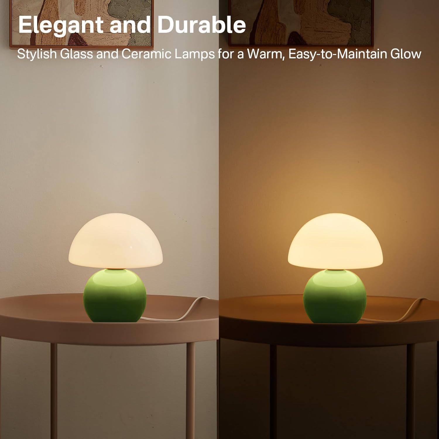 Dawnwake Mushroom Lamp Table Lamp for Bedroom, Desk Bedside Small Lamps for Living Room Night Stands, Mushroom Decor Cute Mini Modern Mid…