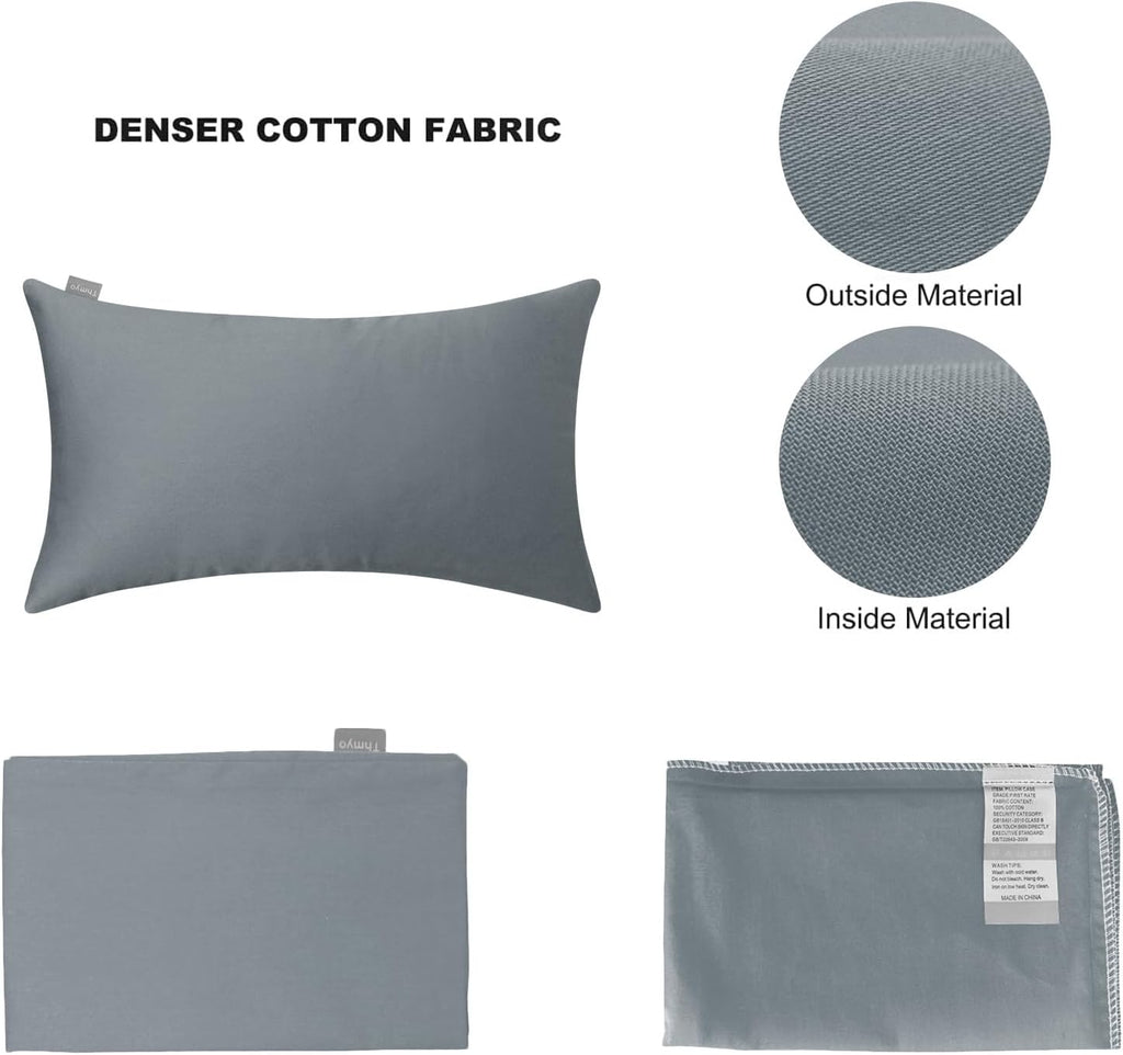 Thmyo 4-Pack 100% Cotton Lumbar Comfortable Solid Decorative Throw Pillow Case, Thmyo Rectangle Cushion Cover Pillowcase Sublimation Blank P…