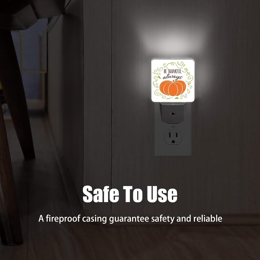 Thanksgiving Pumpkin Dusk to Dawn Night Light, Auto Sensor Lamp Home Indoor Stairway Kitchen Corridor, Night Lights Plug into Wall Decor…