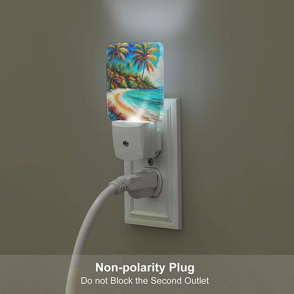 Seaside Town Night Light, Plug Into Wall Decor for Stairway, Hallway, Kitchen, Dusk to Dawn Sensor Nightlights for Boys/Girls/Women/Men Room…