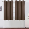 Lemomo Chocolate Brown Blackout Curtains 42 x 54 Inch Length Set of 2 Panels Grommet Bedroom Curtains for Living Room 54 Inch silver