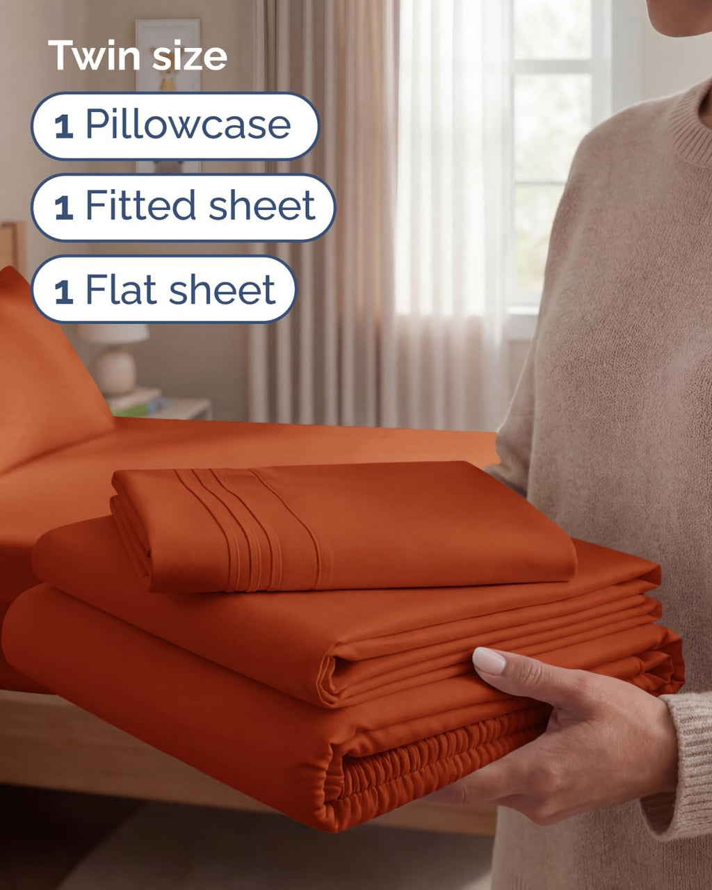 Twin Size 3 Piece Sheet Set - Comfy Breathable & Cooling Sheets - Hotel Luxury Bed Sheets for Women and Men - Deep Pockets, Easy-Fit…