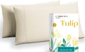 Carressa Linen Luxury Egyptian Cotton King Pillow Cases Set of 2-800 Series Tulips Collection Pillowcases for Sleeping (Ivory), Soft…