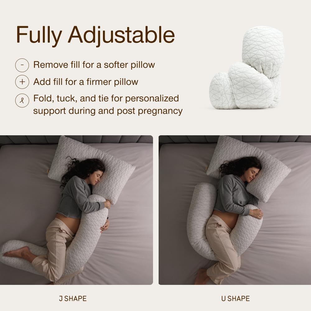 Coop Home Goods Original Adjustable Maternity Pillow, with Memory Foam and Washable Cover, Body Pillow for Pregnancy, Side Sleeper and…
