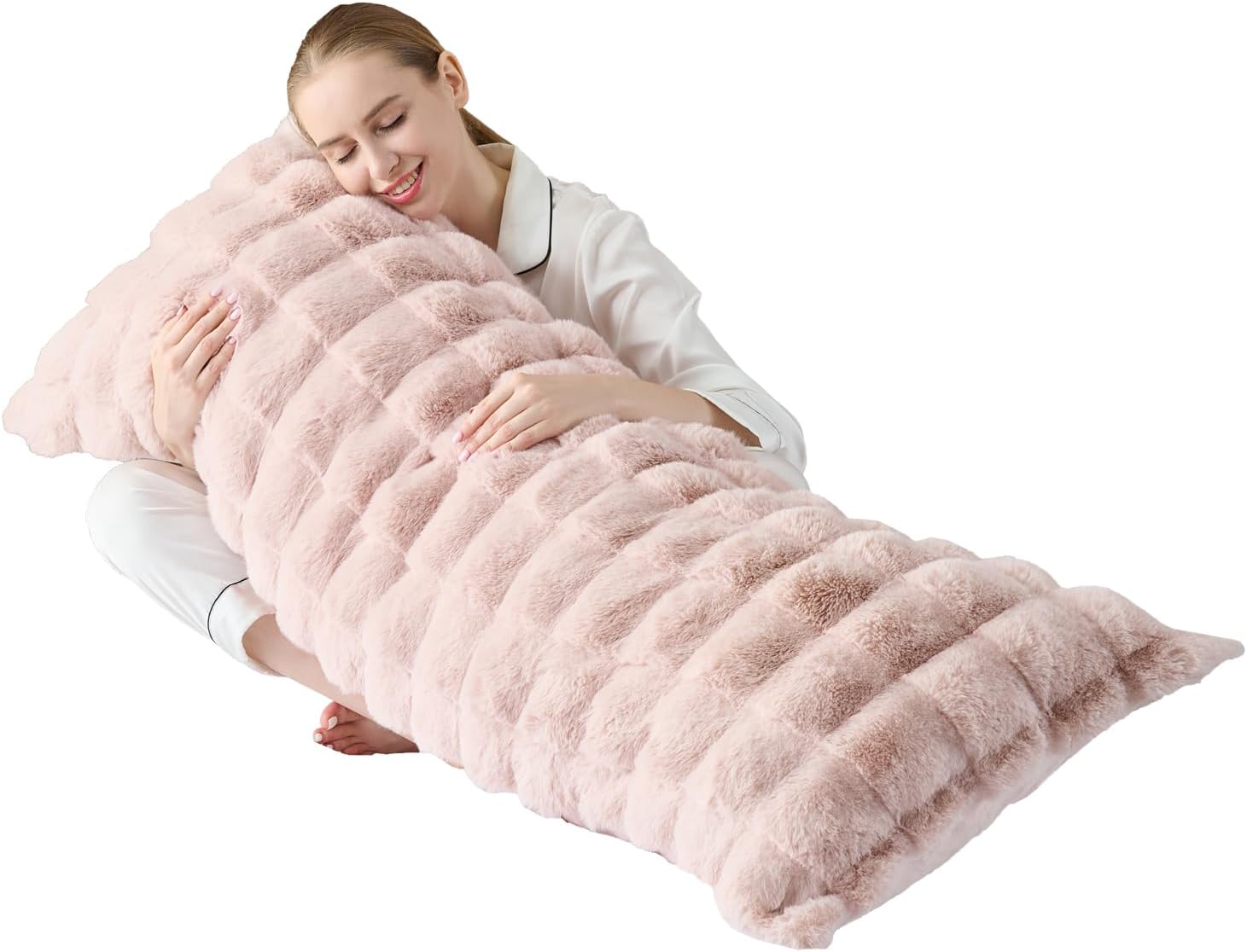 Animebody Luxury Shaggy Faux Fur Body Pillow, Fluffy Bed Pillow with Zipper Closure, Soft Decorative Plush Full Long Pillows, Fuzzy Hug Pillow…