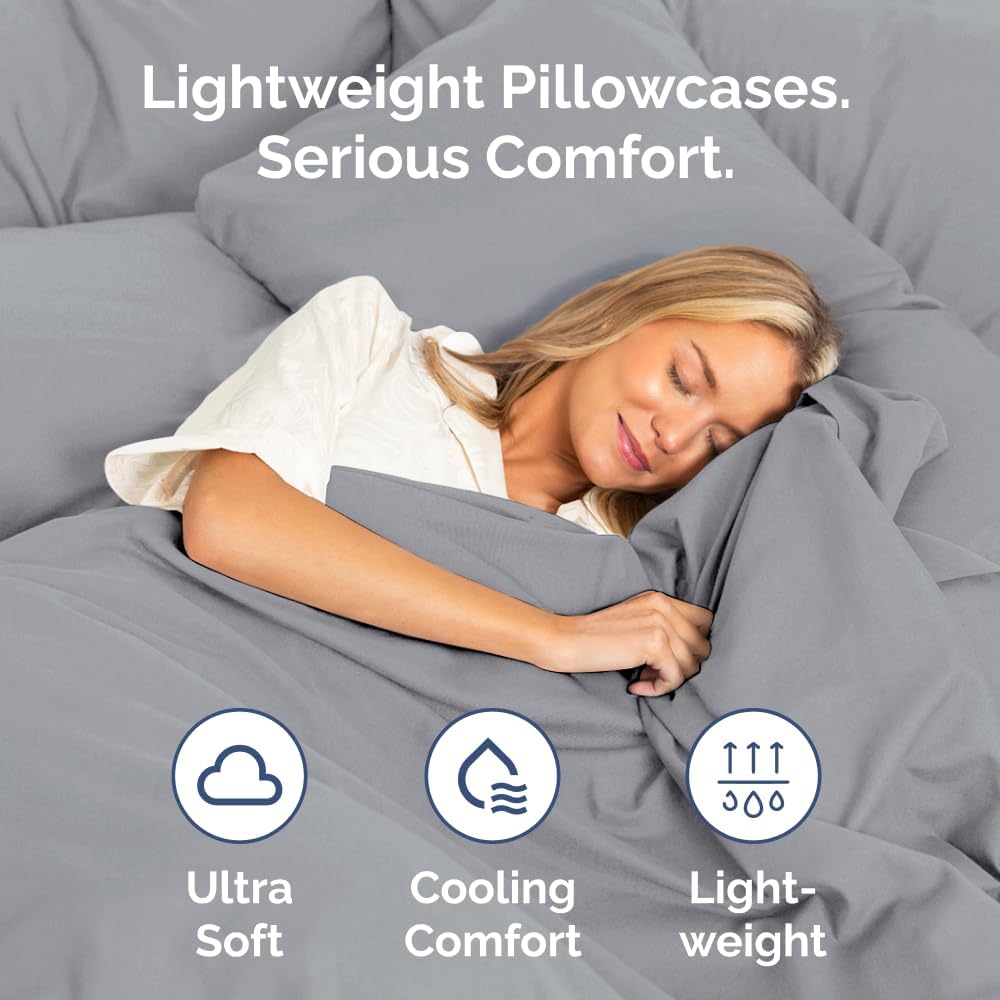 King Standard Pillow Cases Set of 4 - Soft Hotel Quality Pillowcase Covers - Comfy Bedding for Women, Men, Kids & Teens - Machine…