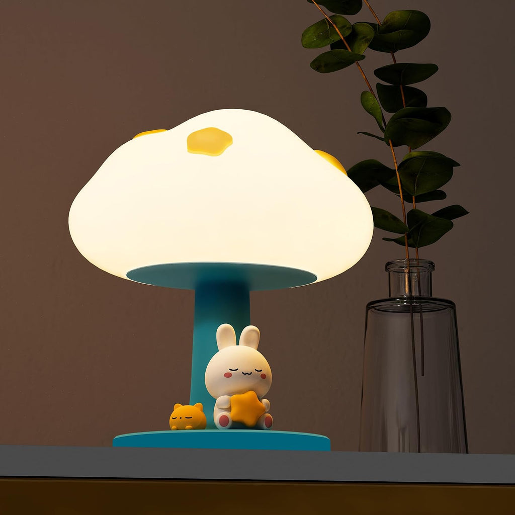 Cloud and Bunny Rechargeable Night Light, Safe Soft Silicone Material, 3 Brightness Levels, Tap Control, Warm Light, Toddler Sleeping…