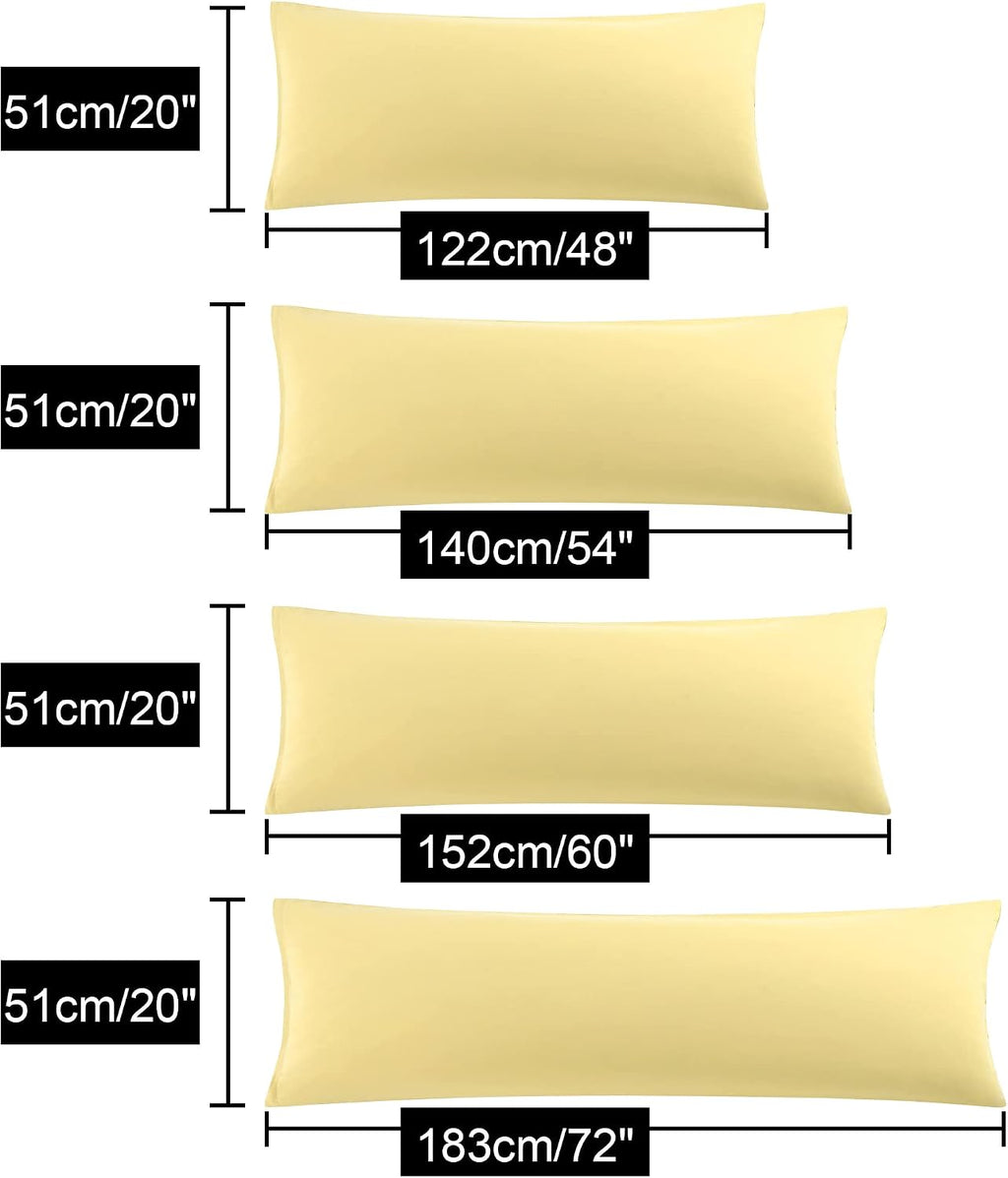 uxcell Soft Microfiber Body Pillow Cover with Zipper Closure, Long Pillow Case for 90 GSM Polyester, Gold Body (20"x54") cotton Gold