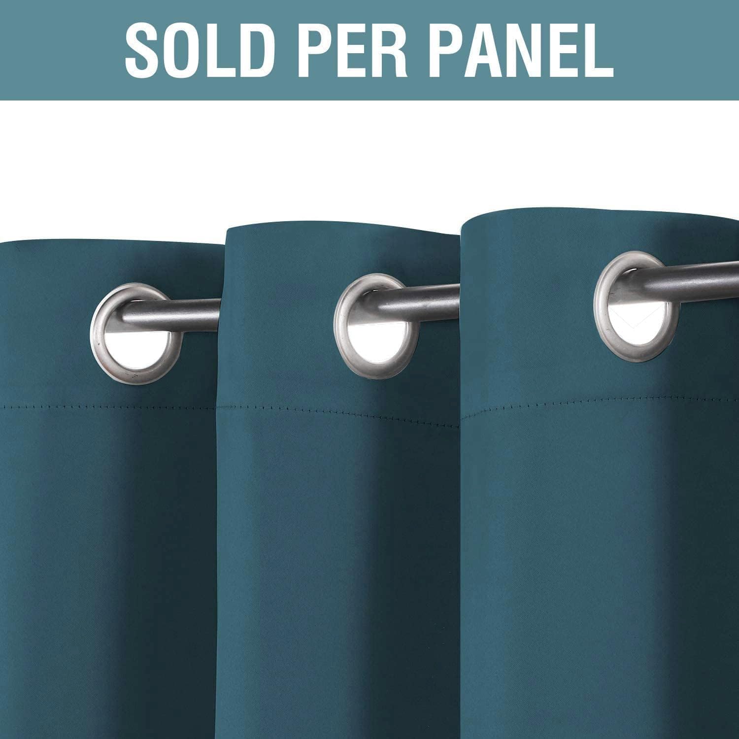 H.VERSAILTEX Blackout Curtain for Living Room Small Window Kitchen Blackout Curtains 45 inch Length Energy Saving Solid Grommet…