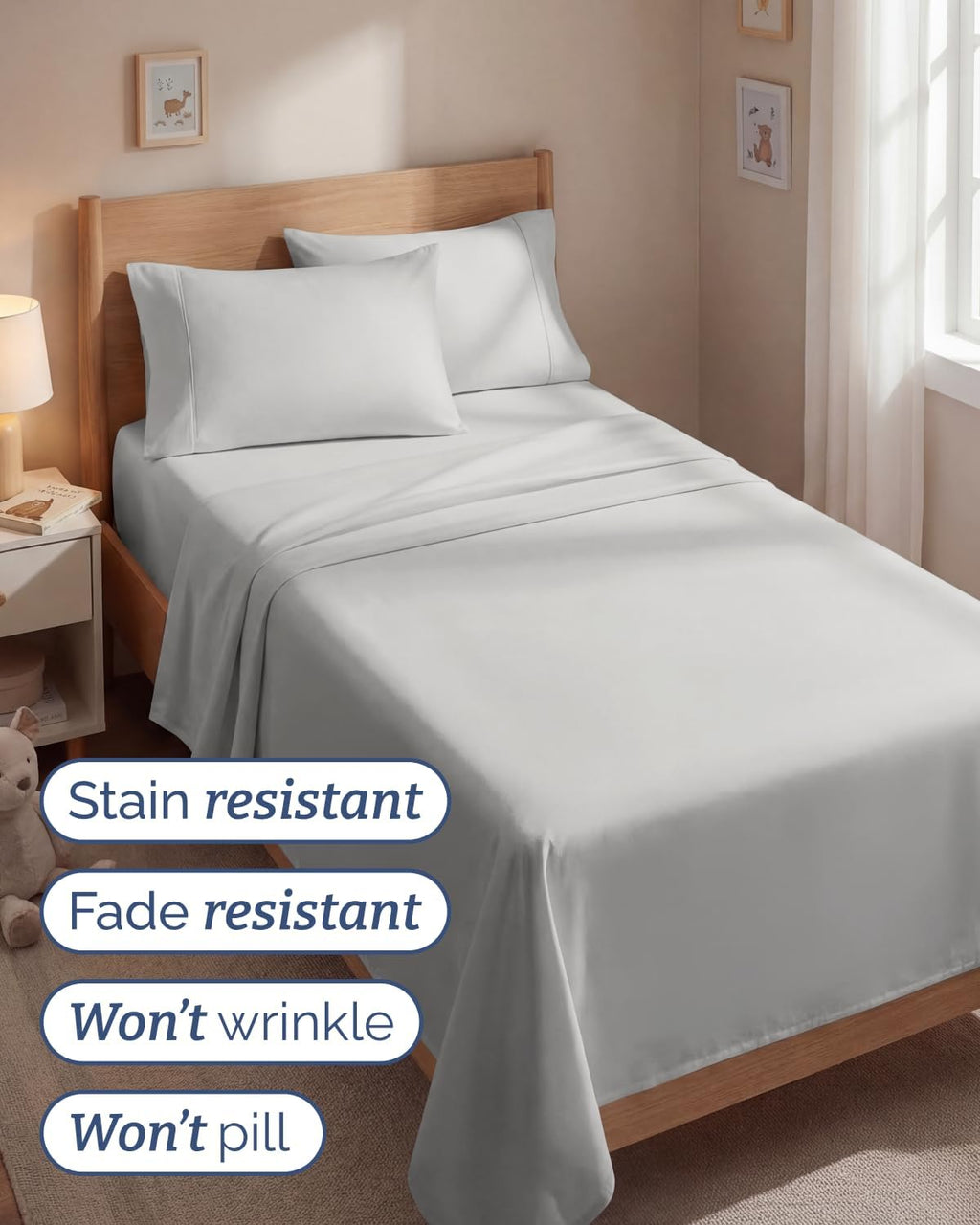 Twin 4 Piece Sheet Set - Comfy Breathable & Cooling - Hotel Luxury Bedding for Women, Men, Kids, Teens & Children - 1 Flat & 1 Fitted…