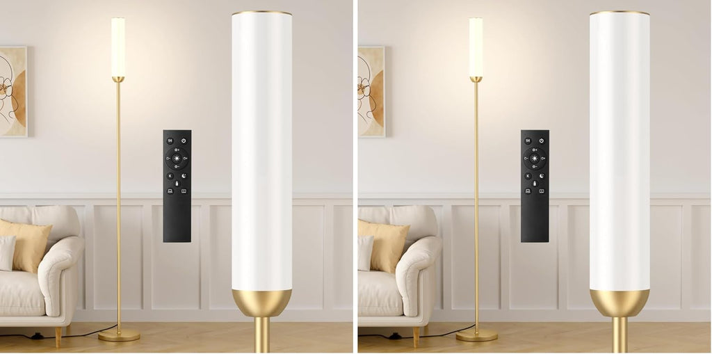Ambimall LED Floor Lamp with Remote Control, 65" Standing lamp with Stepless Adjustable 3000K-6500K Colors & 30-100% Brightness, Foot…
