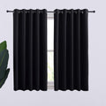 NICETOWN Bathroom Blackout Curtains and Drapes, Black Solid Thermal Insulated Grommet Blackout Drapery Panels for Window (2 Panels, 70…