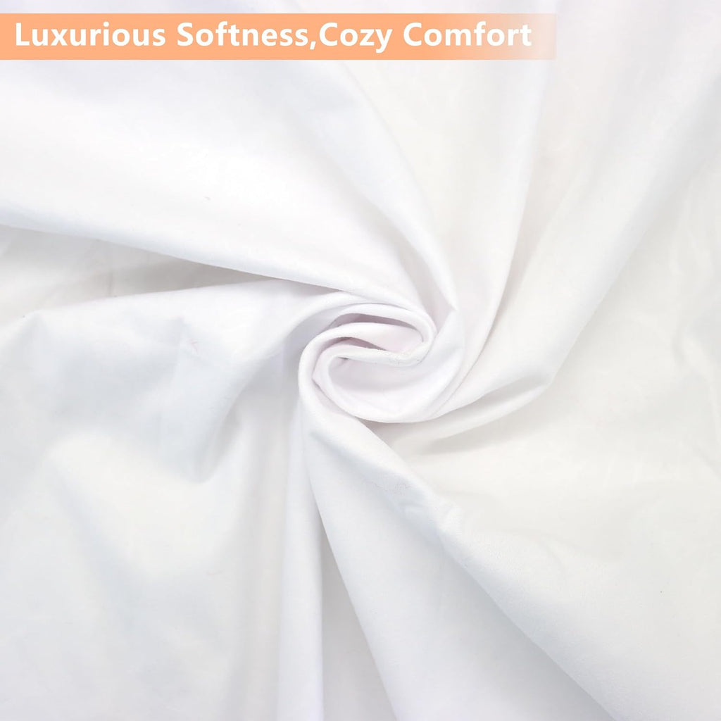 Feather Proof Pillow Covers, WINCUR Waterproof Pillow Protectors with Zipper, White Soft Pillowcases for Sofa Couch and Bed, Machine…
