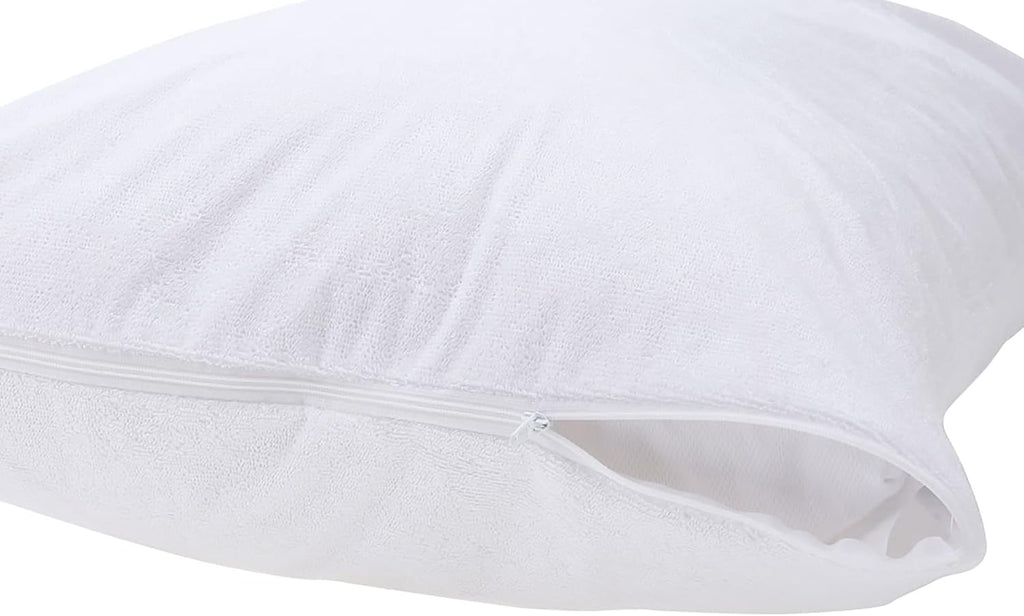 Kingnex Feather Proof Pillow Protectors 24x24 Pack of 2 Bamboo Viscose Terry Waterproof Square Pillow Covers for Euro Throw Pillows 2 Pack…