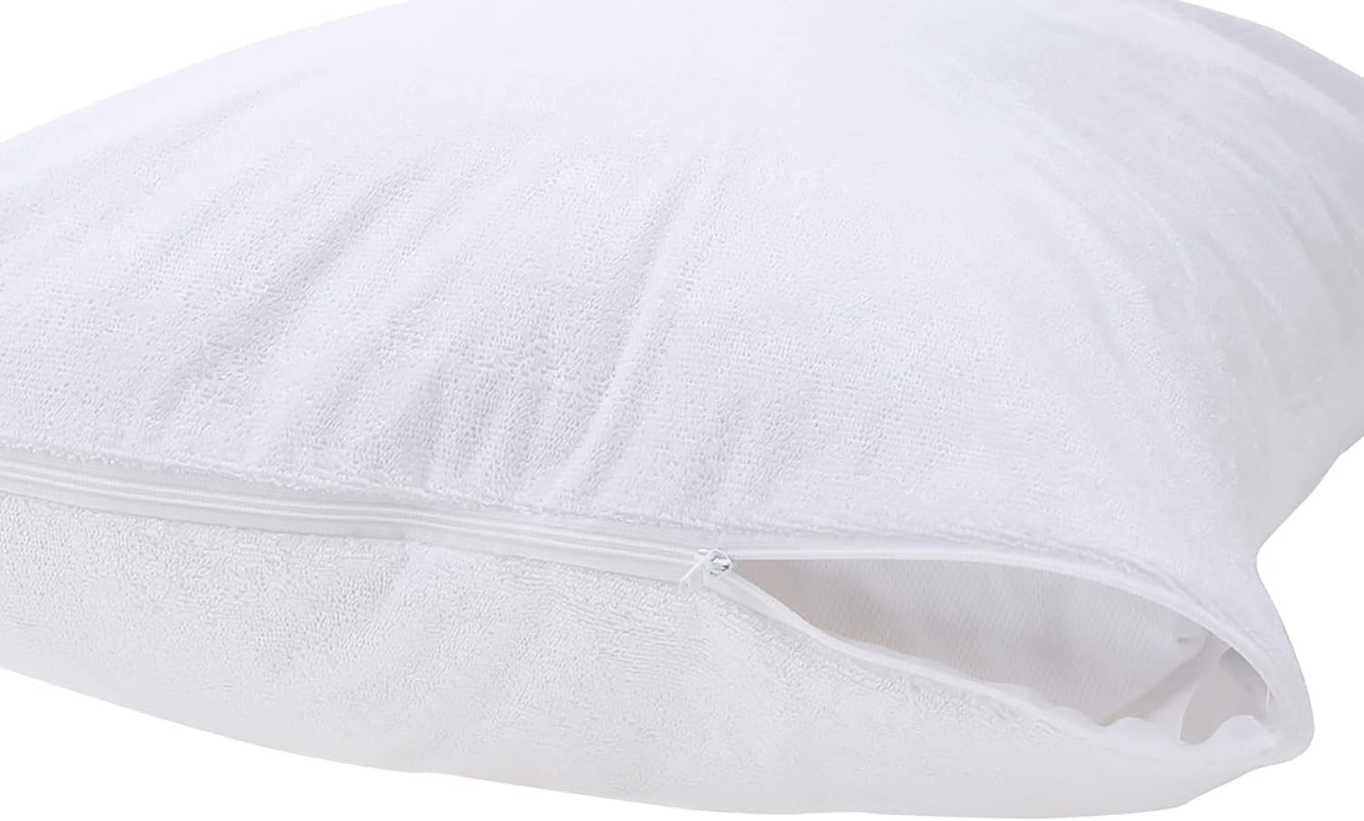 Kingnex Waterproof Feather Proof Pillow Protectors with Zipper 18x18 Pack of 2 Soft Bamboo Viscose Terry Zippered Square Pillow Covers for…