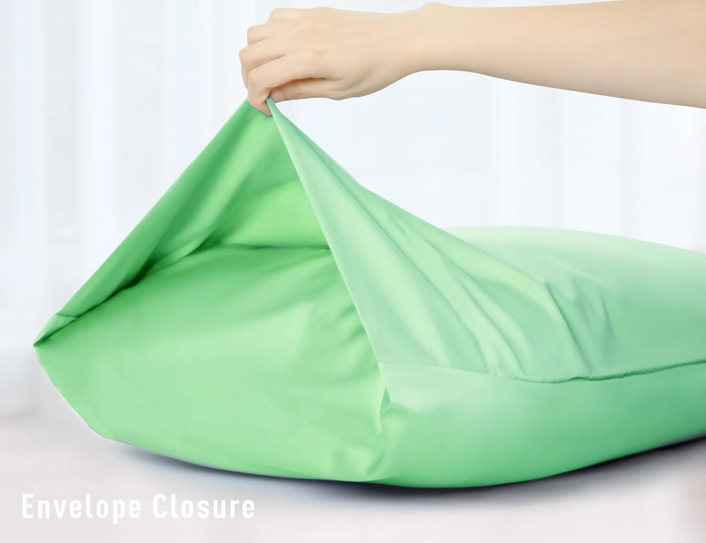 Sunflower Body Pillowcase 100% Cotton Long Pillow Cover/Case Envelope Closure 1 Pack, 20×54 inches Green Ash, Soft and Breathable