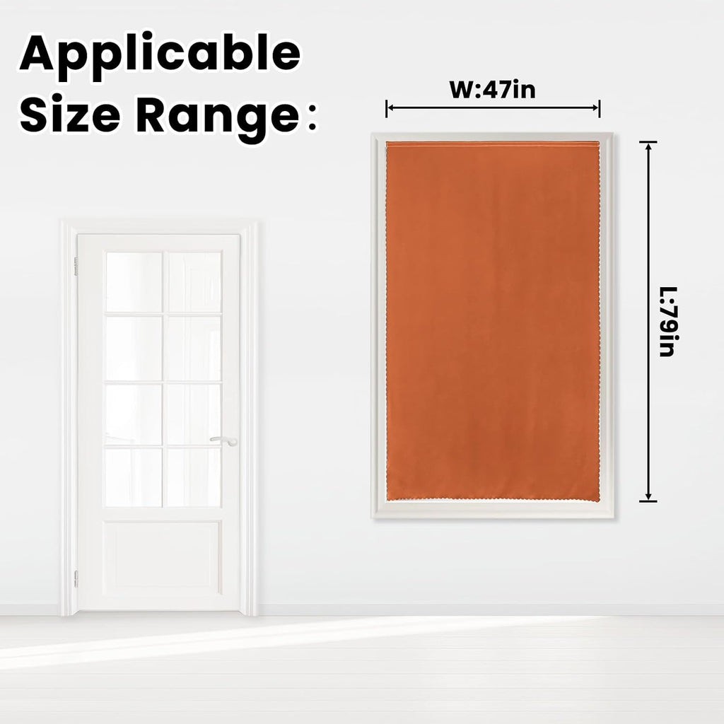 Self Adhesive Curtains Portable Blackout Curtain Simple and Easy to Install Bedroom Window Thermal Lnsulated Kitchen Room Darkening Black…